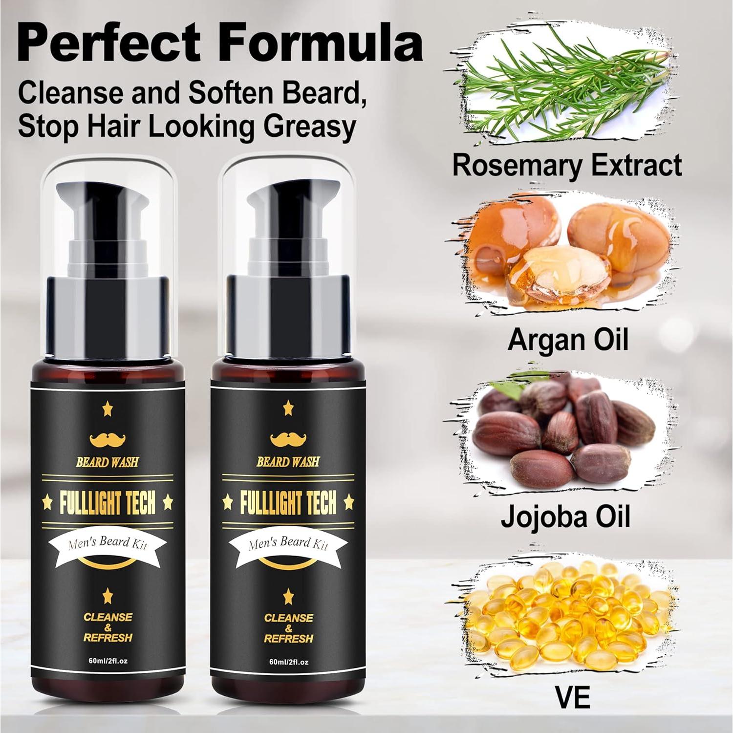 Kit Cuidado Barba FULLLIGHT TECH - Champú Aceite Argán 190g