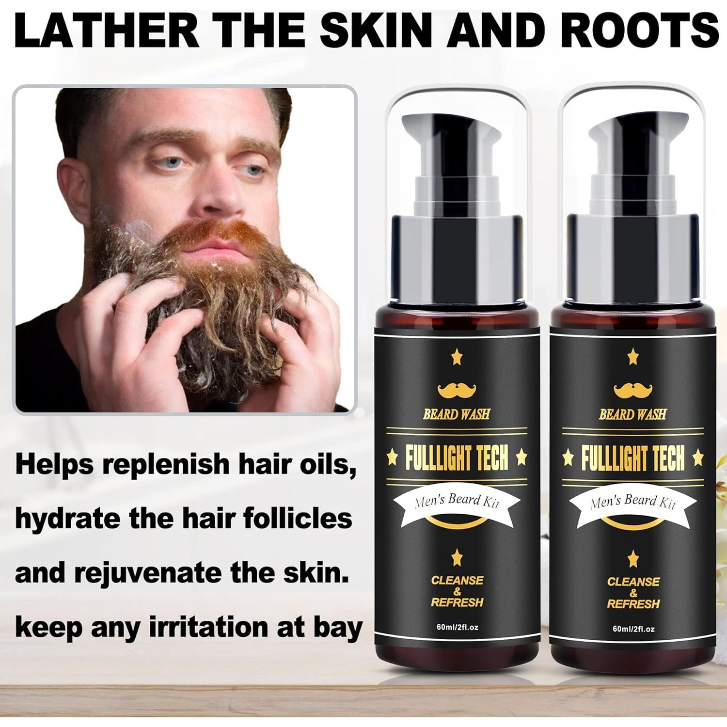 Kit Cuidado Barba FULLLIGHT TECH - Champú Aceite Argán 190g