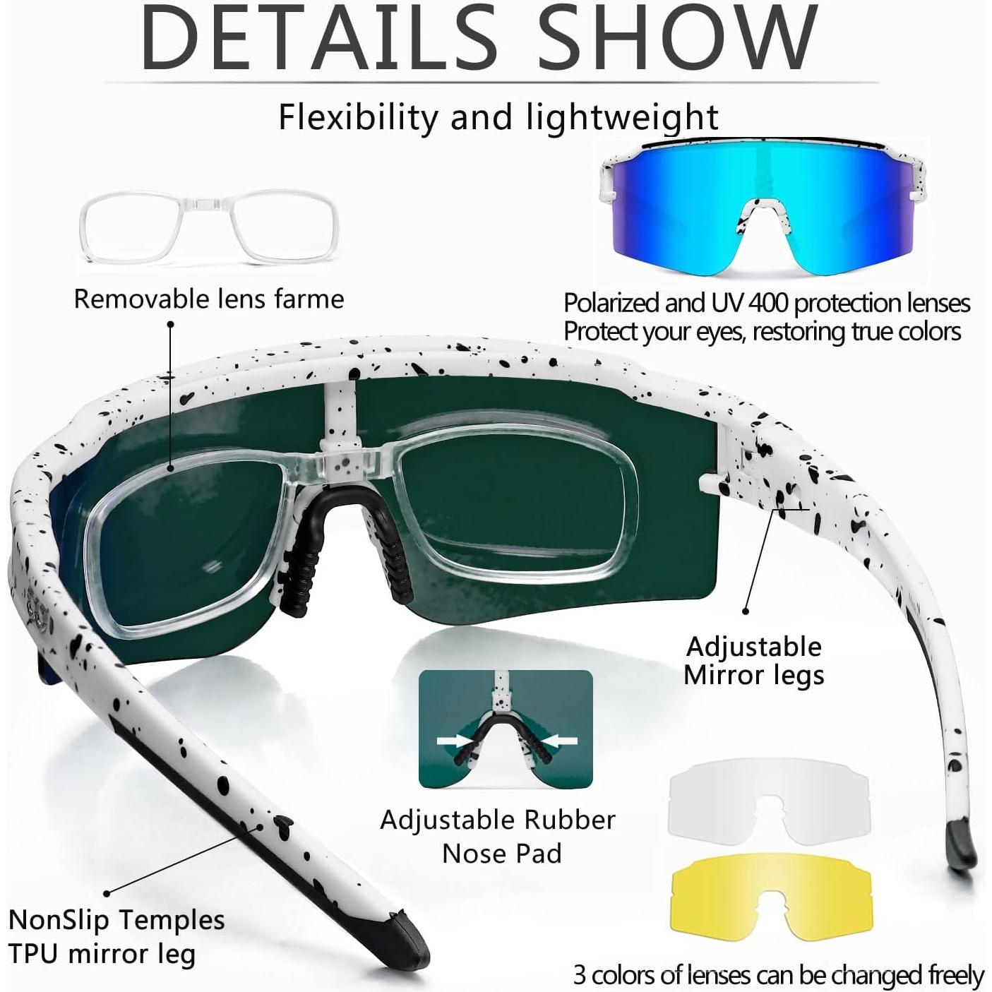 Gafas de Ciclismo SPOSUNE con 3 Lentes Intercambiables