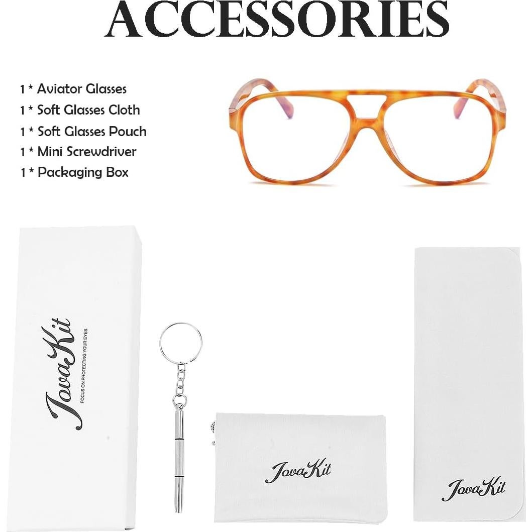 Gafas Aviador JOVAKIT Unisex Lente Clara Diseño Retro