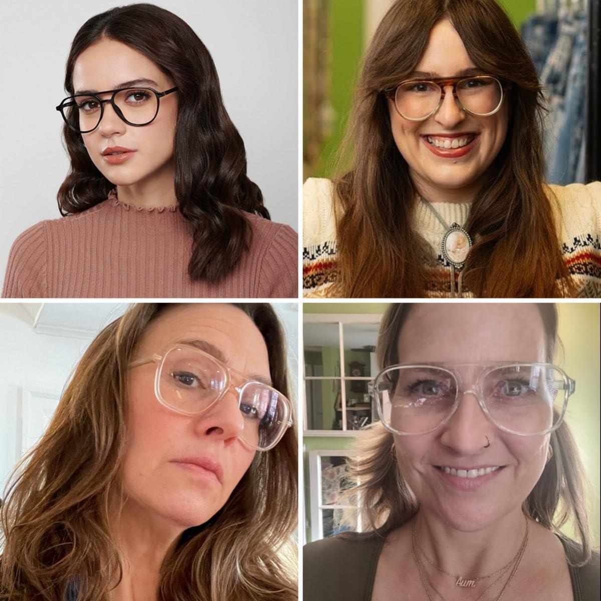 Gafas Aviador JOVAKIT Unisex Lente Clara HD Marco Ligero