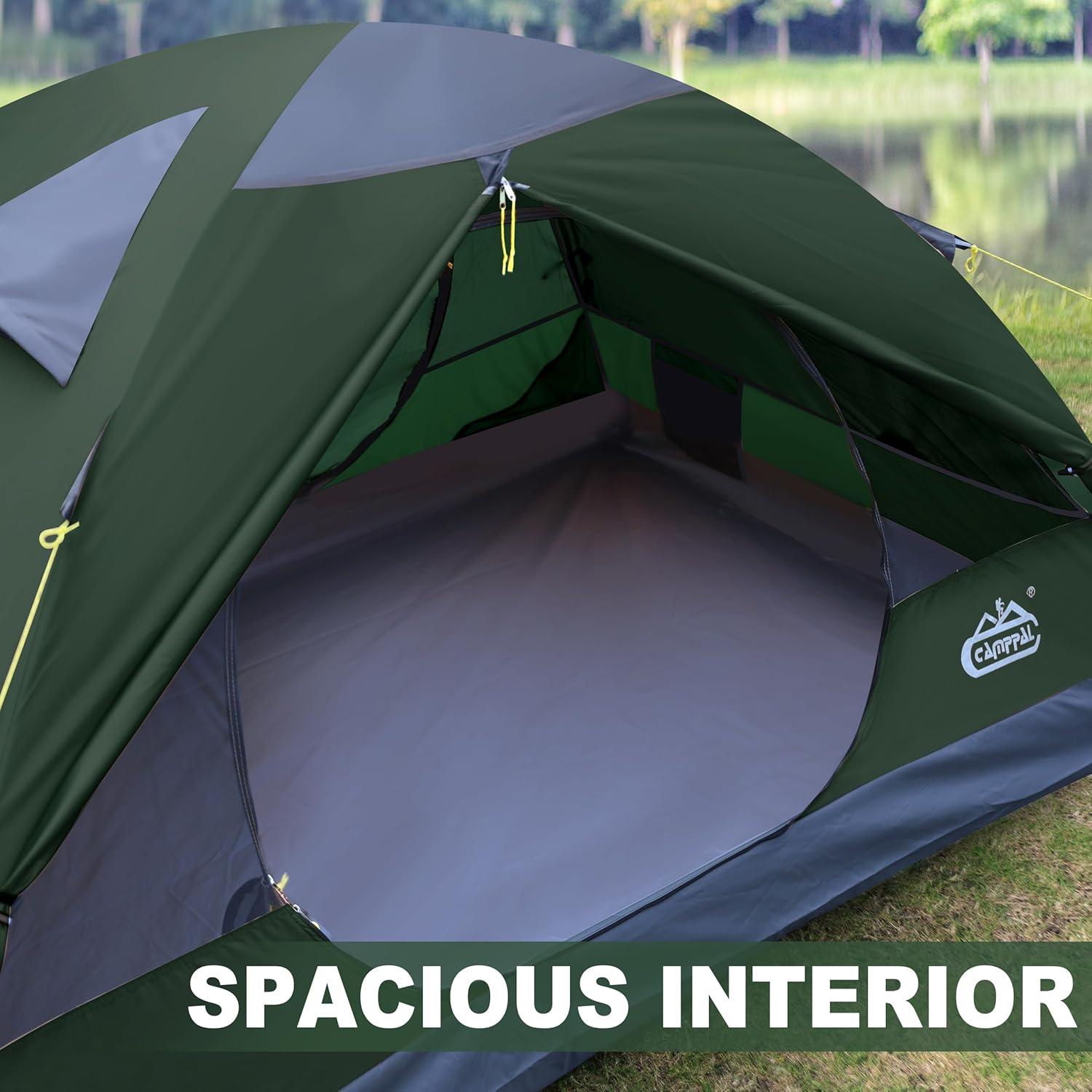 Tienda de Camping 2 Personas Camppal Impermeable Verde-Max