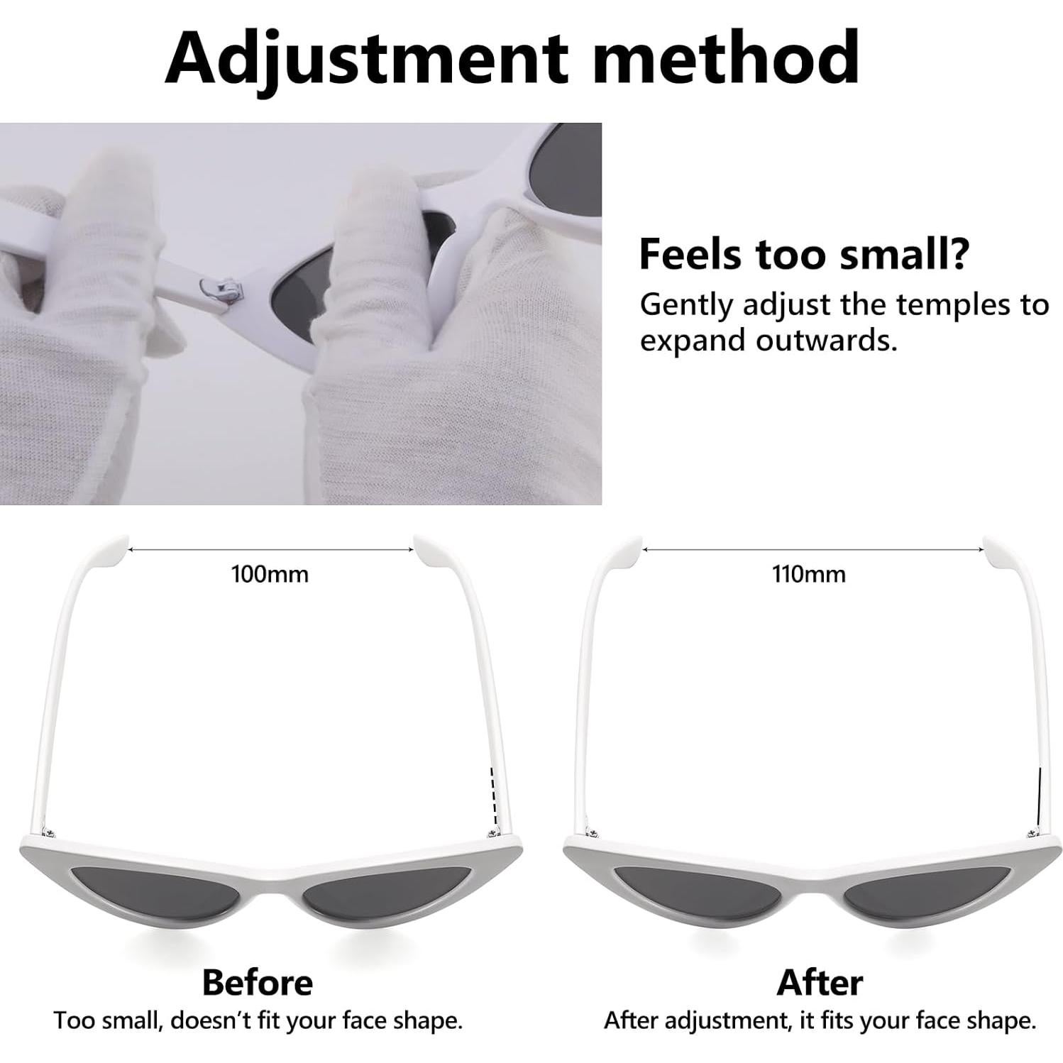 Gafas de sol estilo gato LIKSMU para mujeres, marco blanco