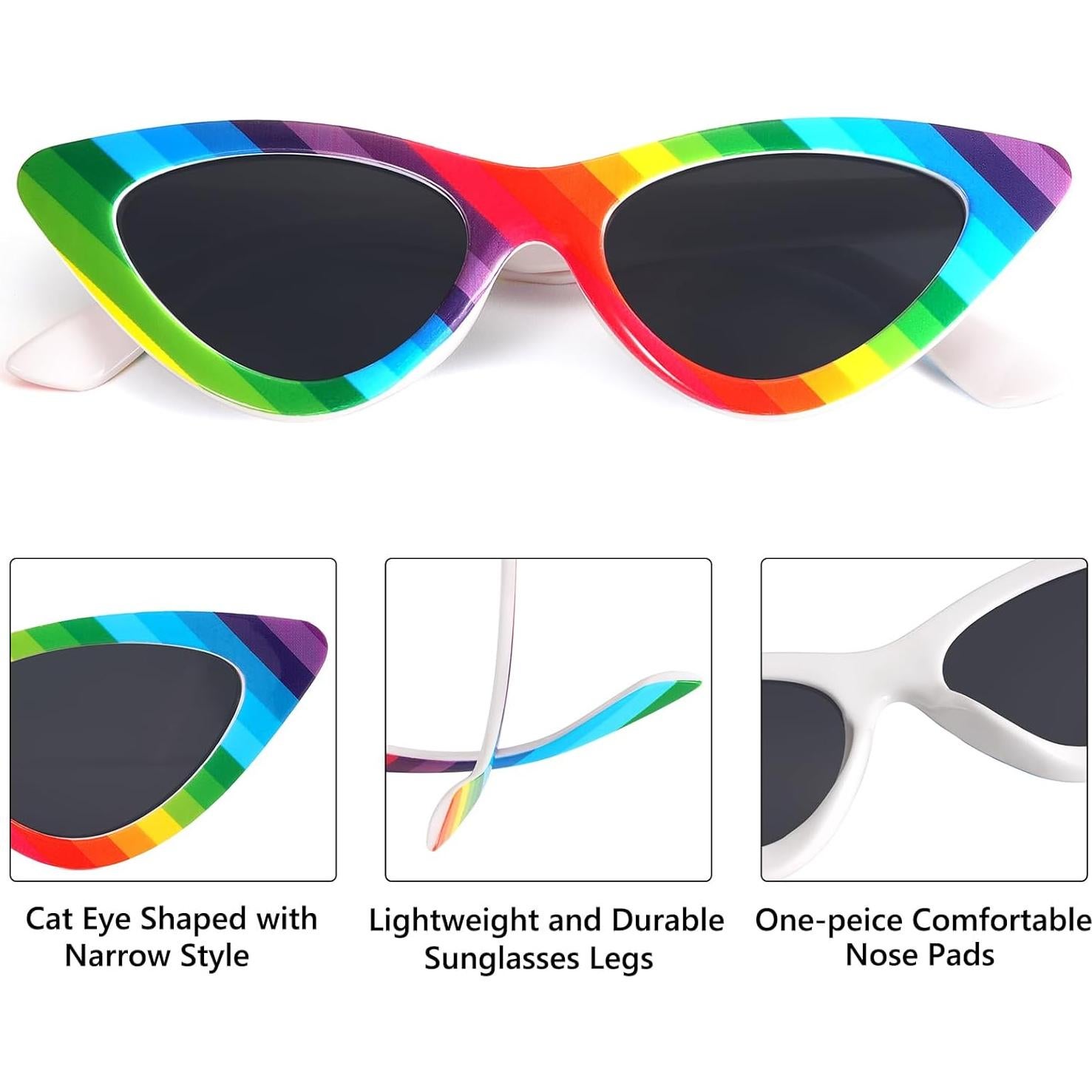 Gafas de sol estilo gato LIKSMU arcoíris para mujeres