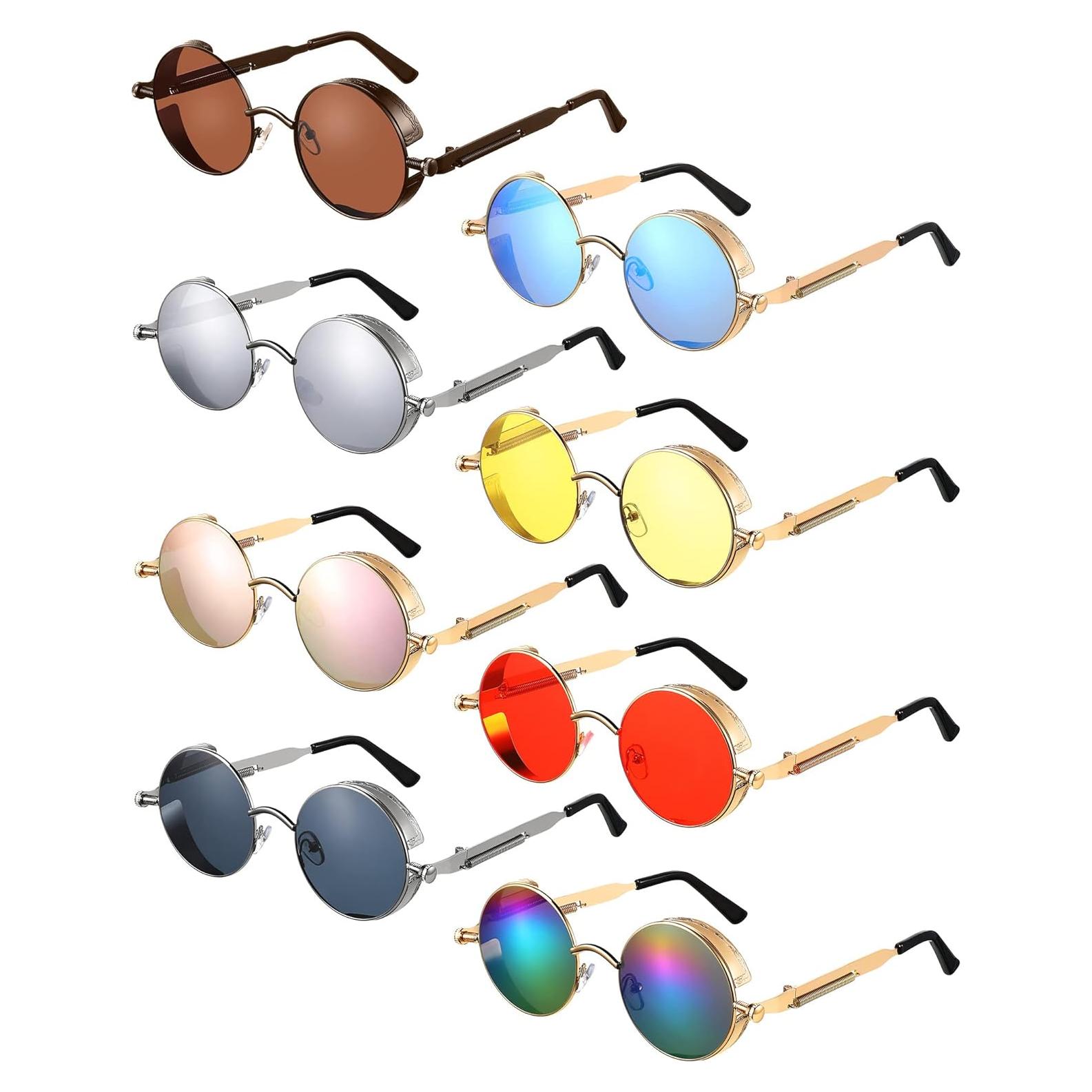 Gafas Steampunk 8 Pcs Coume Retro Redondas Unisex