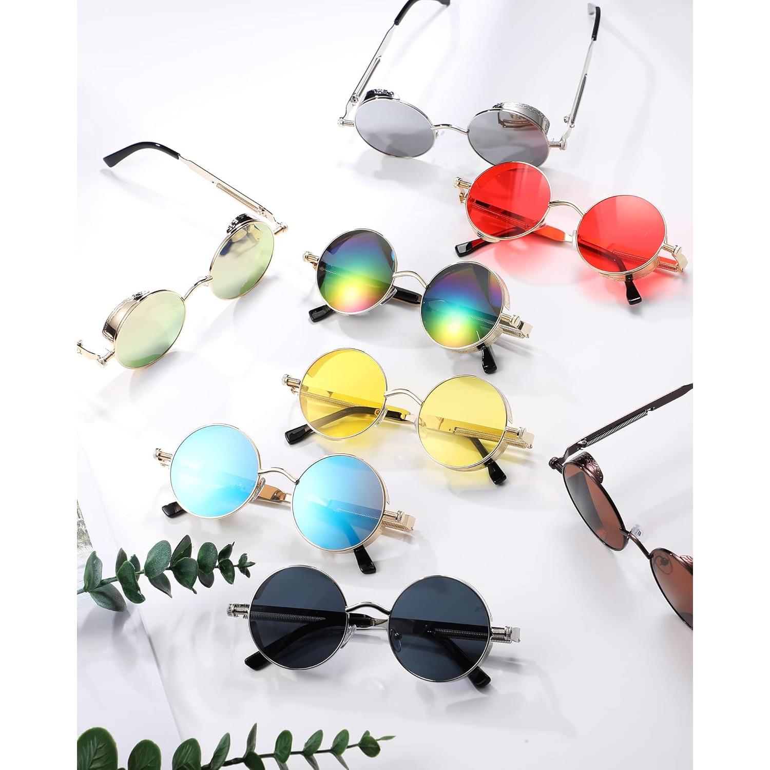 Gafas Steampunk 8 Pcs Coume Retro Redondas Unisex