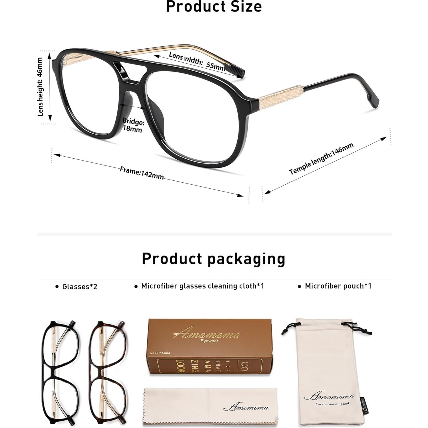 Gafas de Lectura AMOMOMA Retro con Luz Azul 3.0 Unisex