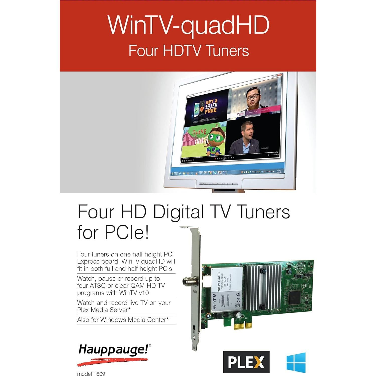 Tarjeta Sintonizadora de TV Hauppauge WinTV-quadHD 1609