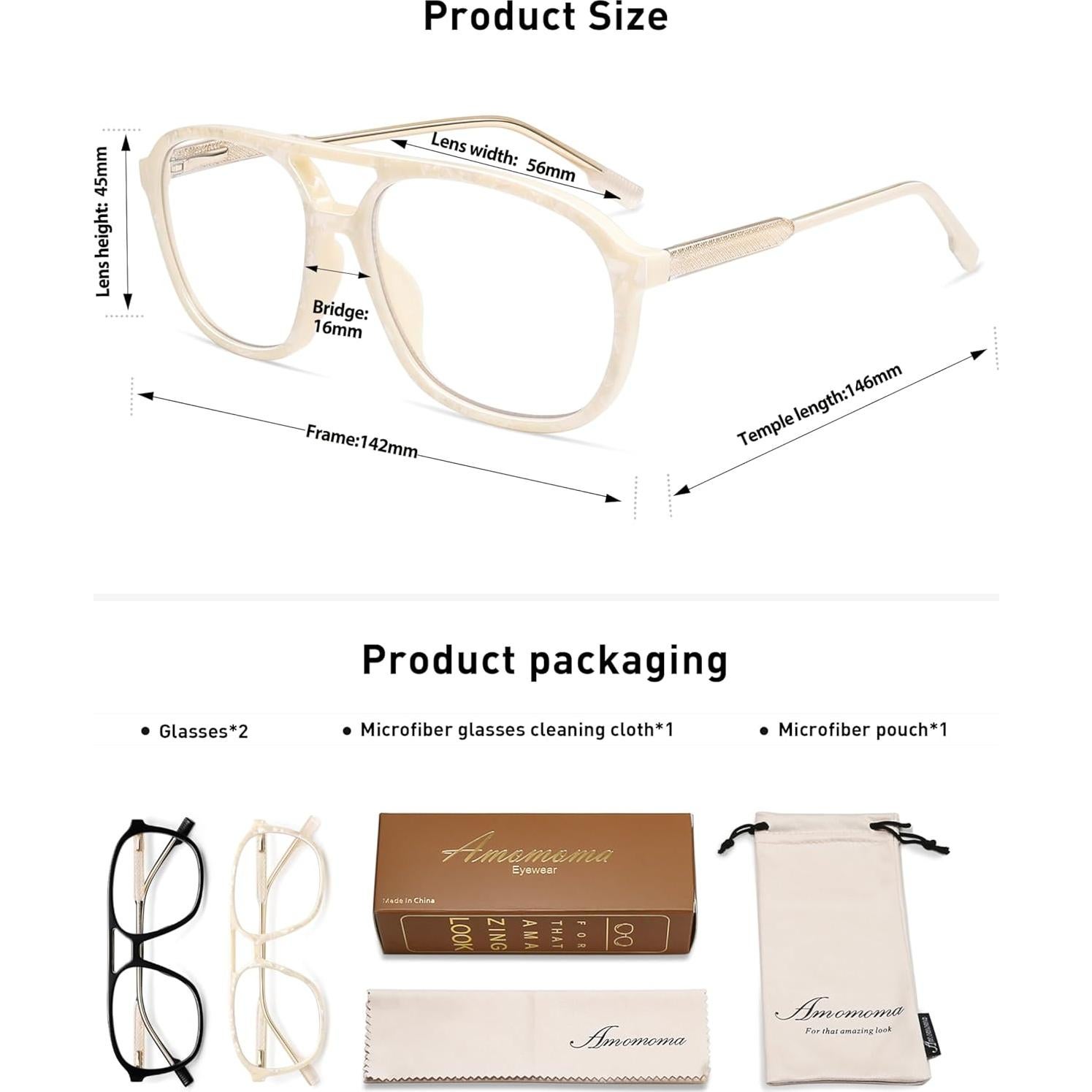 Gafas de Lectura AMOMOMA Retro con Luz Azul 3.0 Unisex