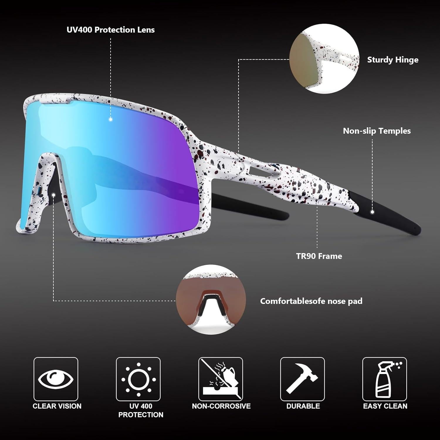 Gafas de Ciclismo Polarizadas BangLong UV400 Azul