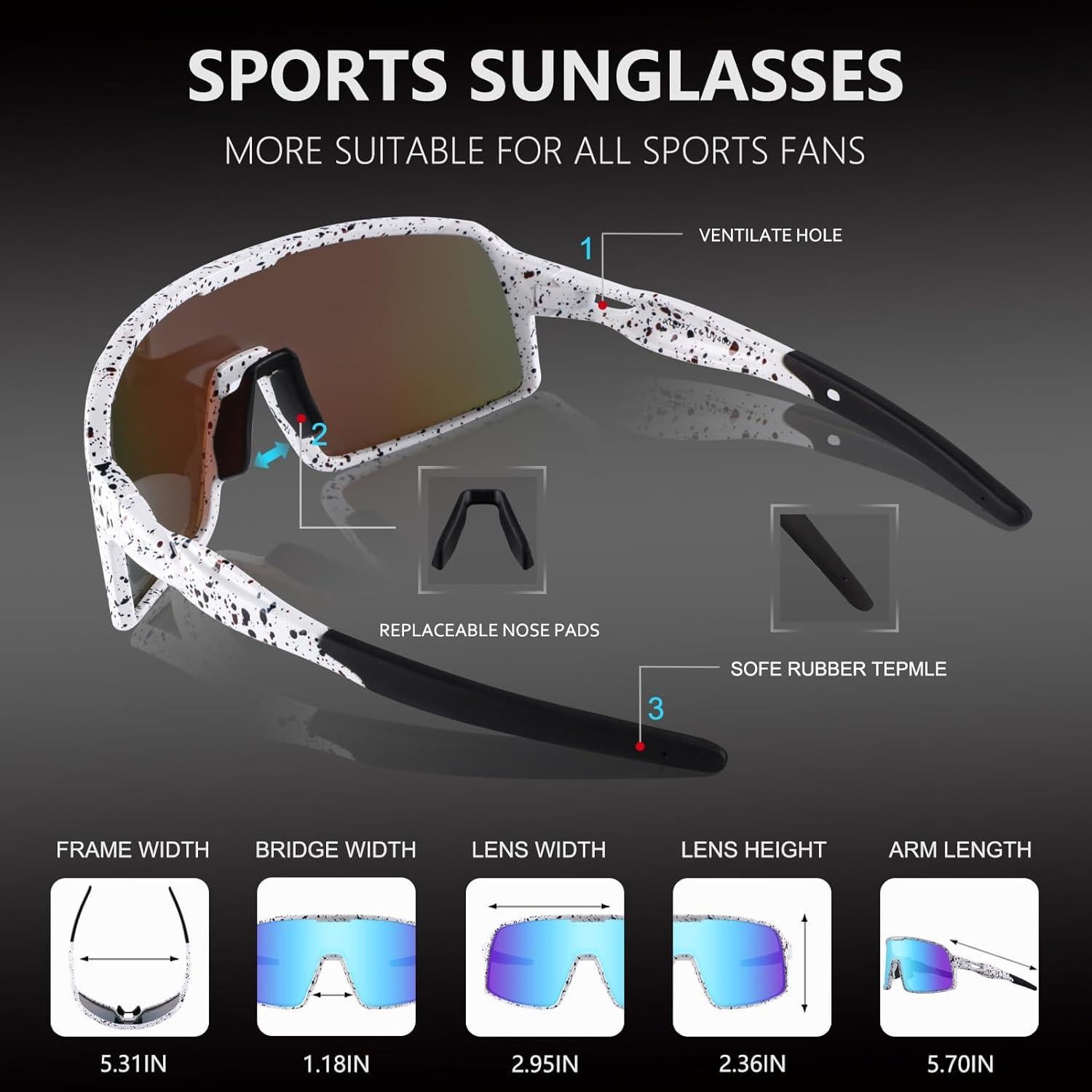 Gafas de Ciclismo Polarizadas BangLong UV400 Azul