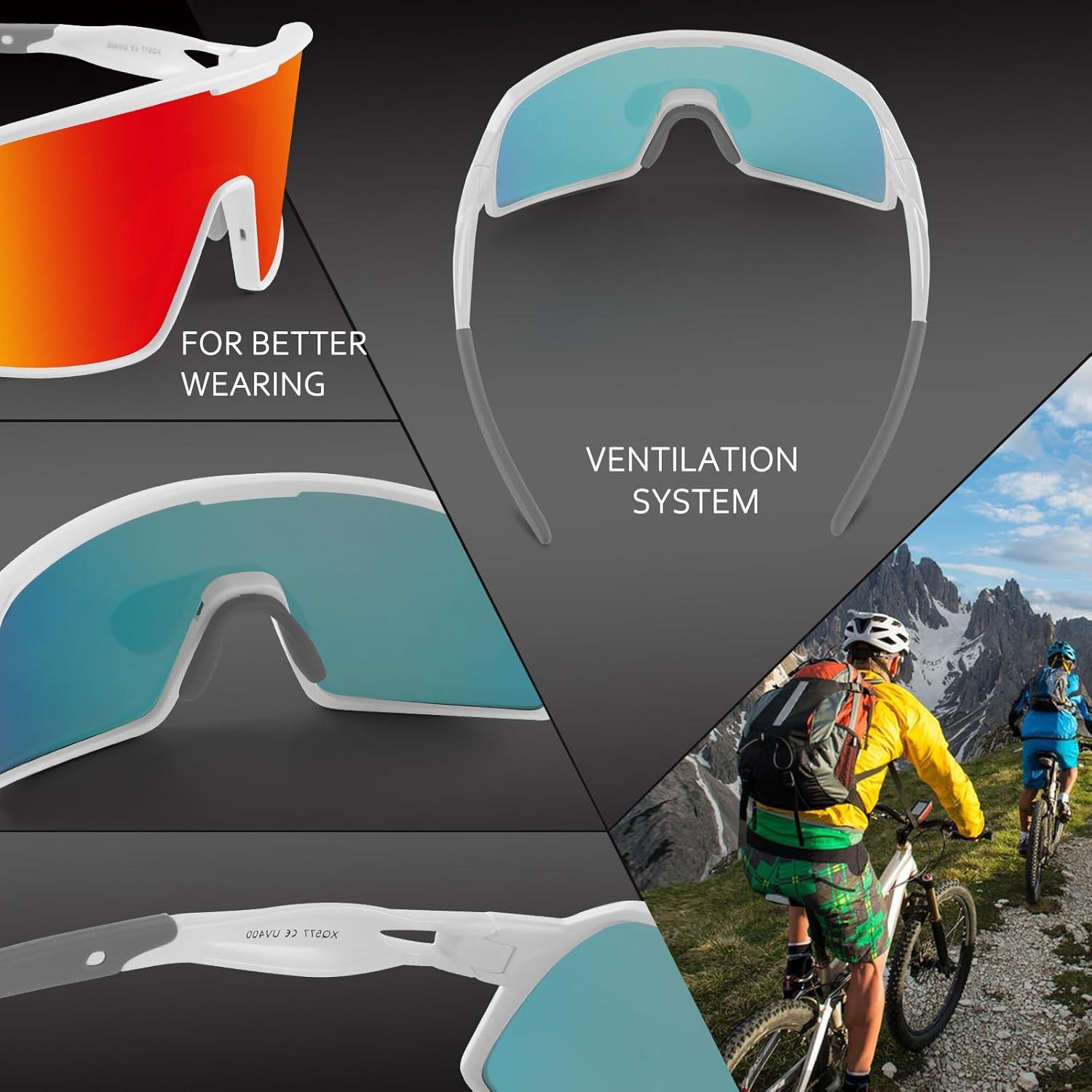 Gafas de Ciclismo Polarizadas BangLong UV400 Rojo Blanco