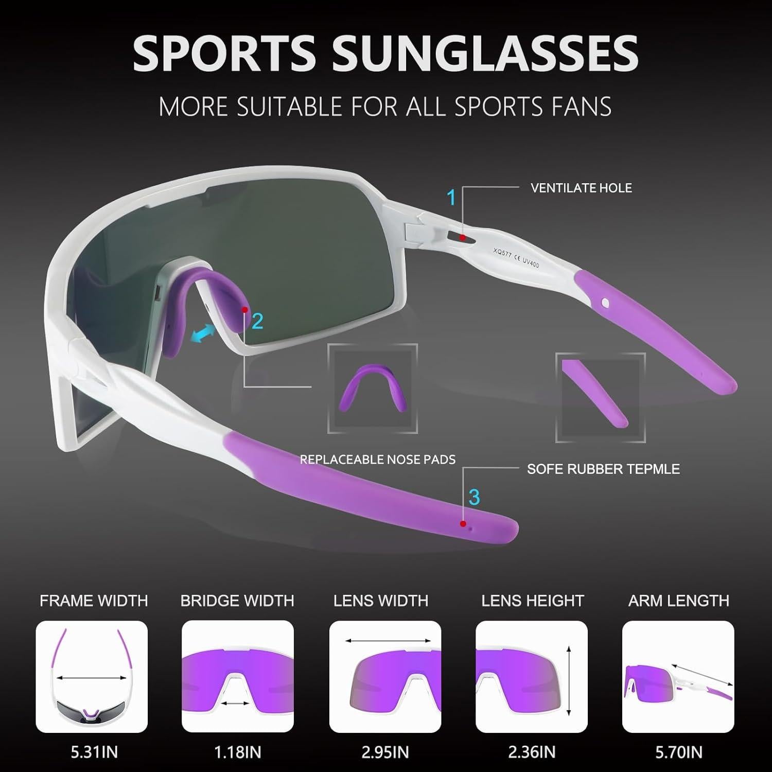 Gafas de Ciclismo BangLong UV400, Ligeras y Comodas