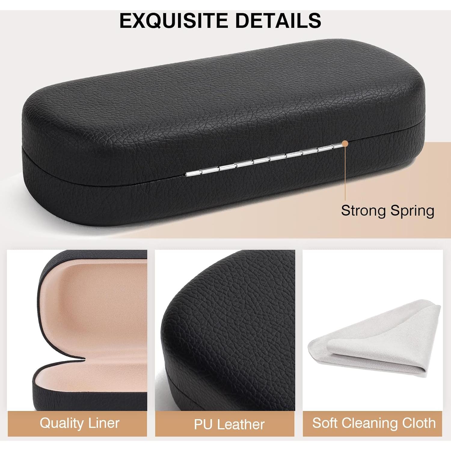 Estuche Duro para Gafas Marvolia Negro Protector PU