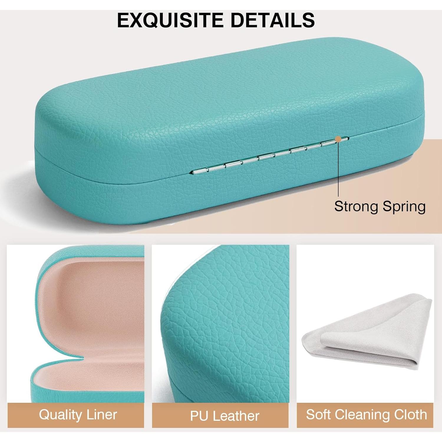 Estuche Duro para Gafas Marvolia Azul con Paño de Limpieza