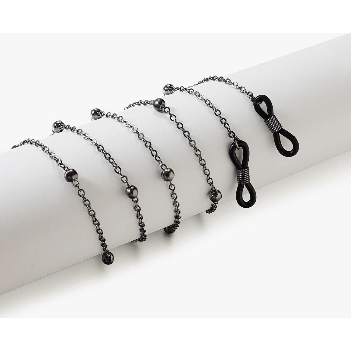 Cadena para Gafas Ajustable Mujer - Sujetagafas Negro 78.74 cm