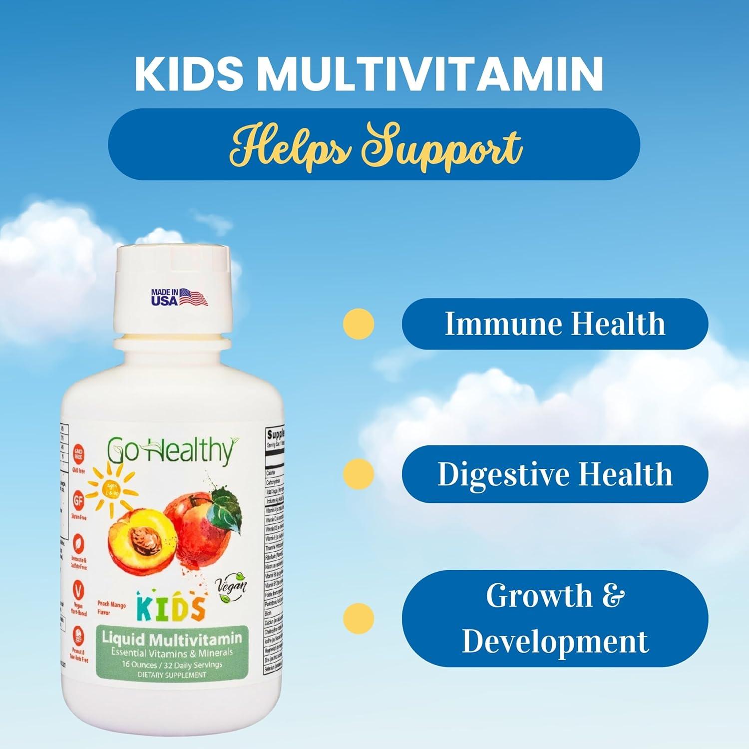 Multivitamina Líquida Go Healthy Kids Durazno Mango 480ml