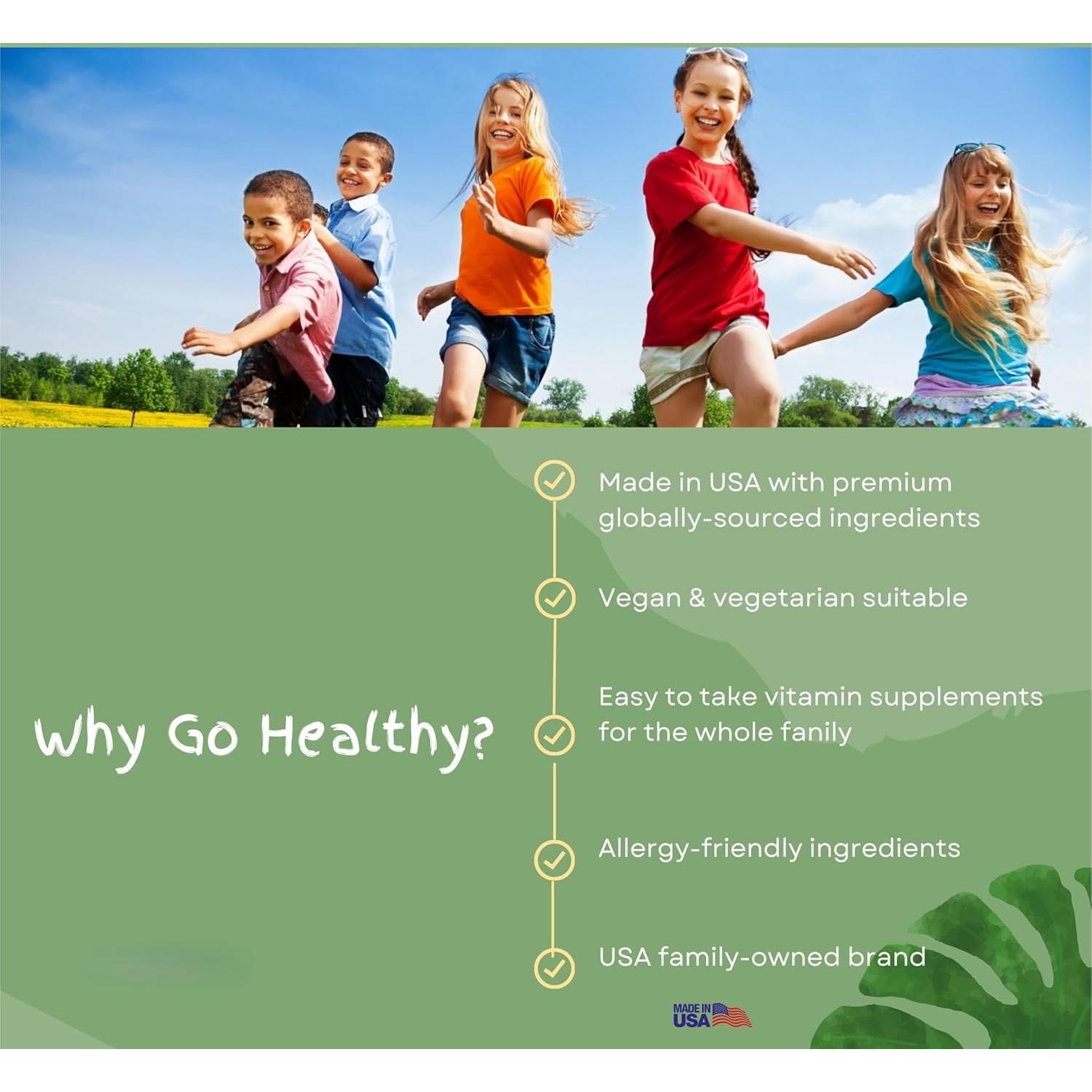 Multivitamina Líquida Go Healthy Kids Durazno Mango 480ml