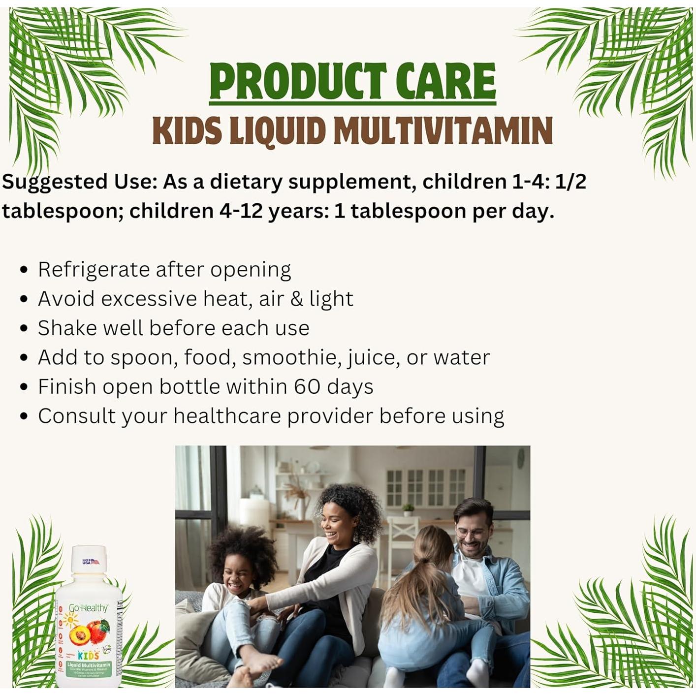 Multivitamina Líquida Go Healthy Kids Durazno Mango 480ml