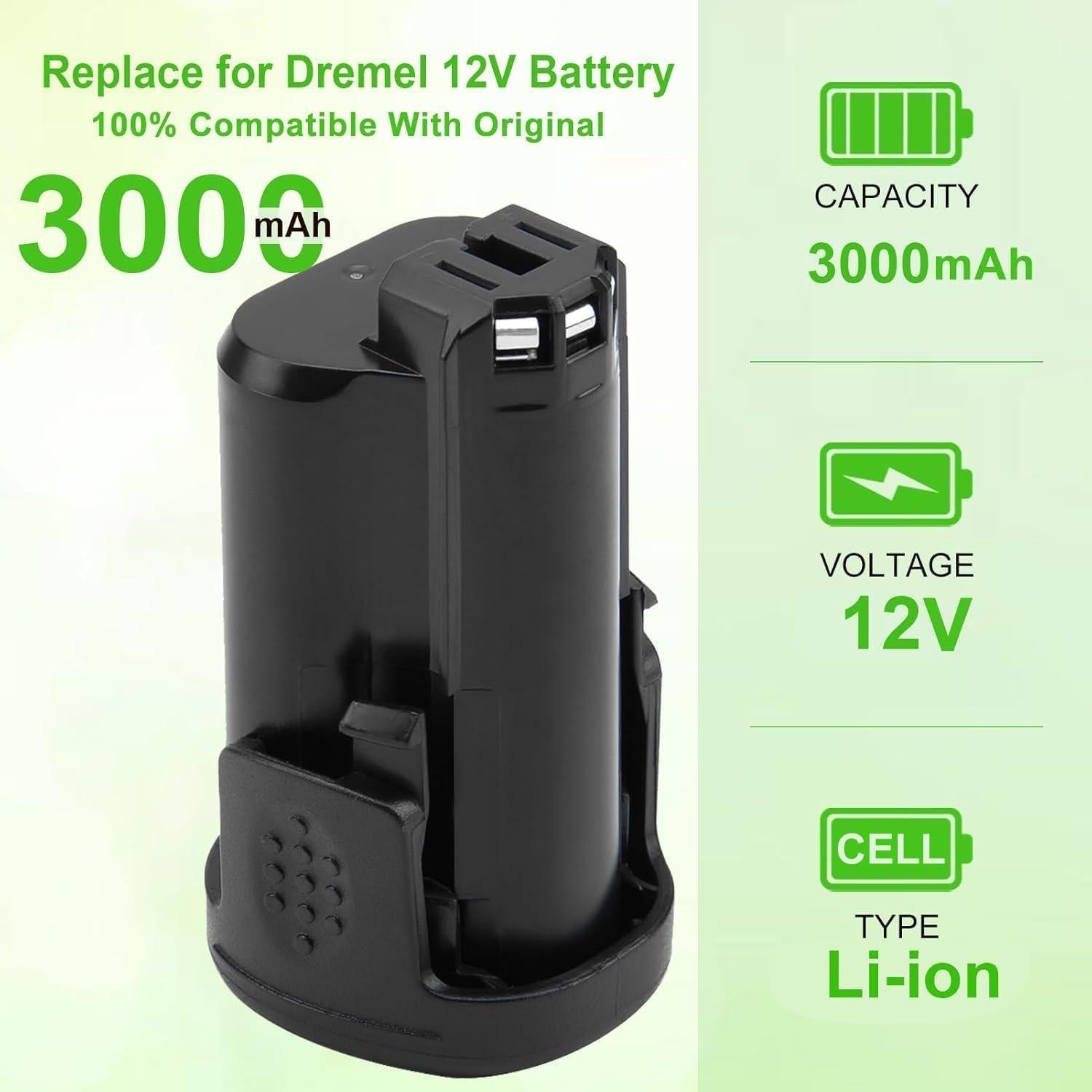 Batería Recargable 12V 3.0Ah Hanaix para Dremel 8200 8220 8300