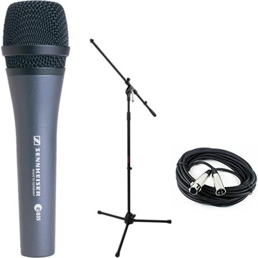 Micrófono Vocal Dinámico Sennheiser E835 con Soporte y Cable