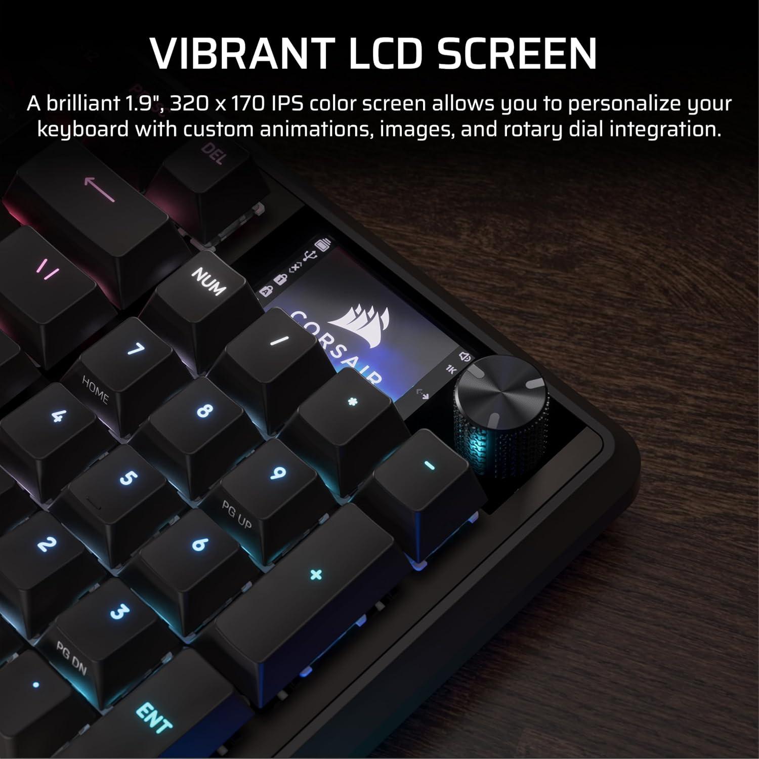 Teclado Mecánico Gaming Corsair Vanguard 96% con Pantalla LCD