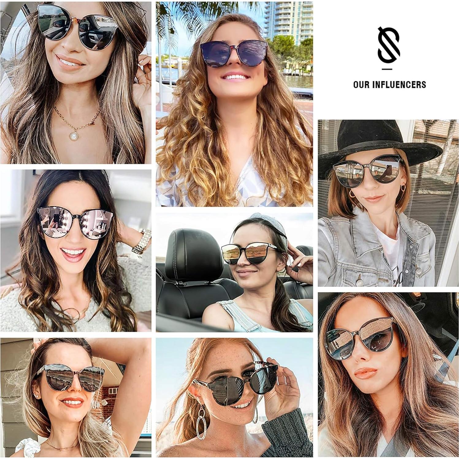 Gafas de sol redondas SOJOS SJ2057C7 UV400 para mujer y hombre