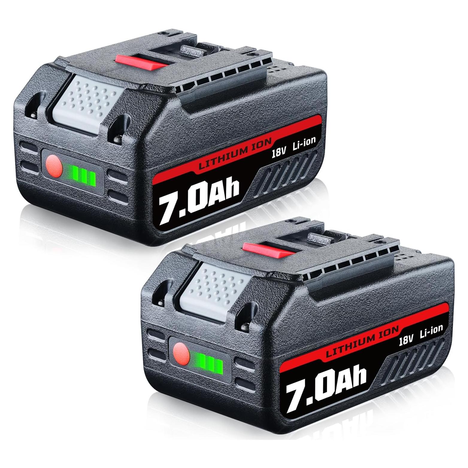 2 Baterías de Litio 7.0Ah 18V Bosch BAT609 BAT618 BAT619