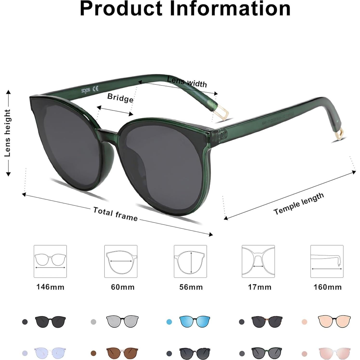 Gafas de sol redondas SOJOS UV400 para hombres y mujeres