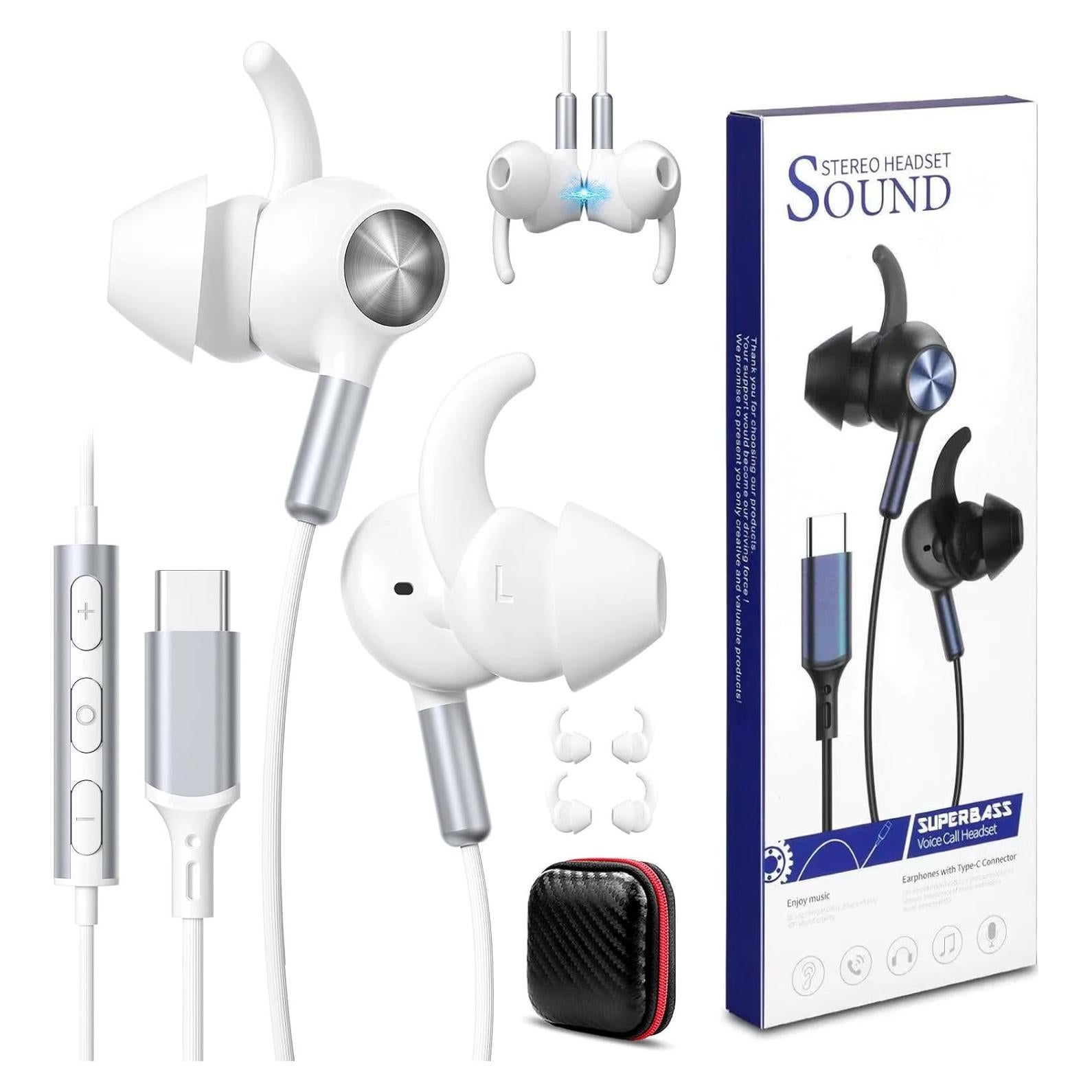 Auriculares USB C AFGHOA00153 con micrófono y cancelación de ruido