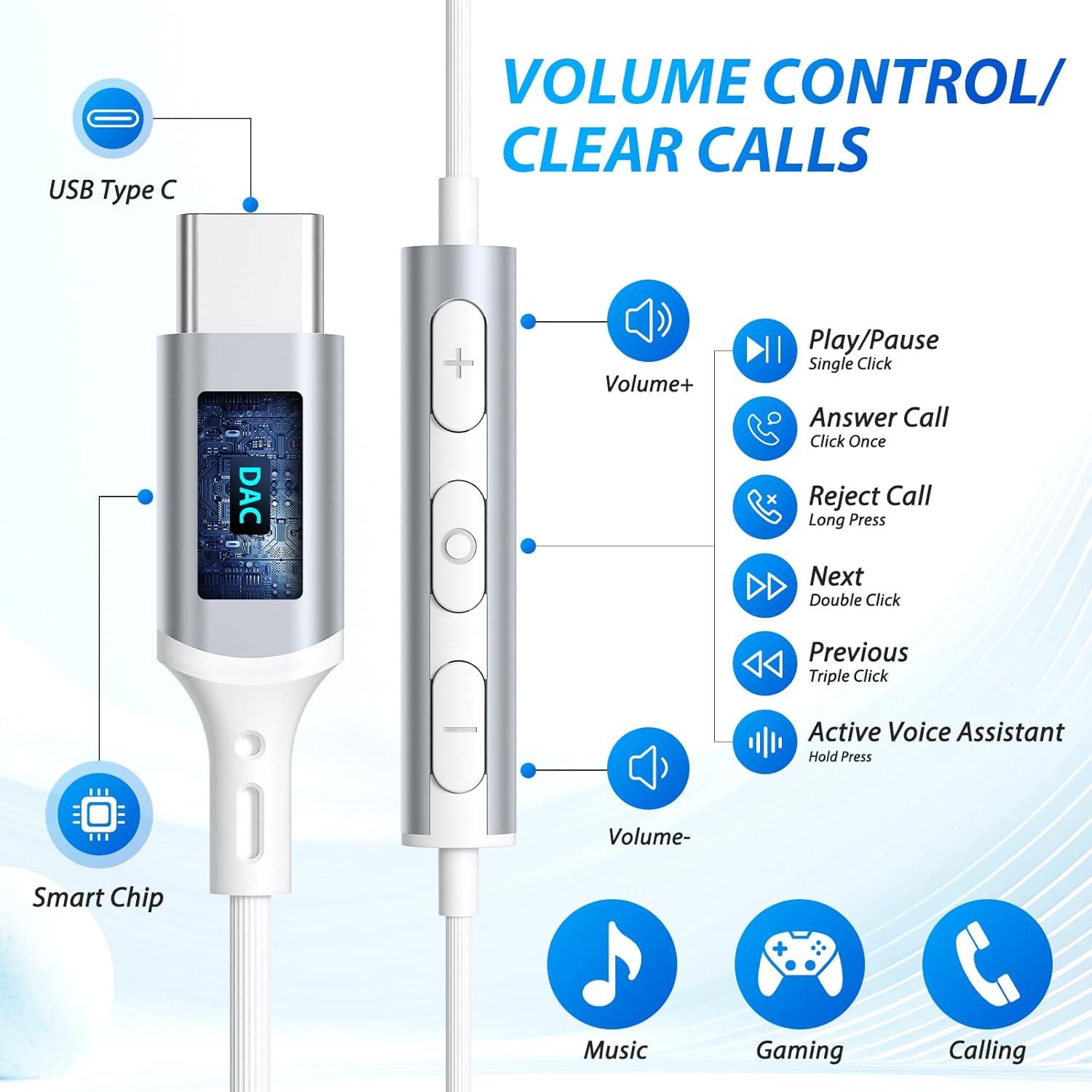 Auriculares USB C AFGHOA00153 con micrófono y cancelación de ruido