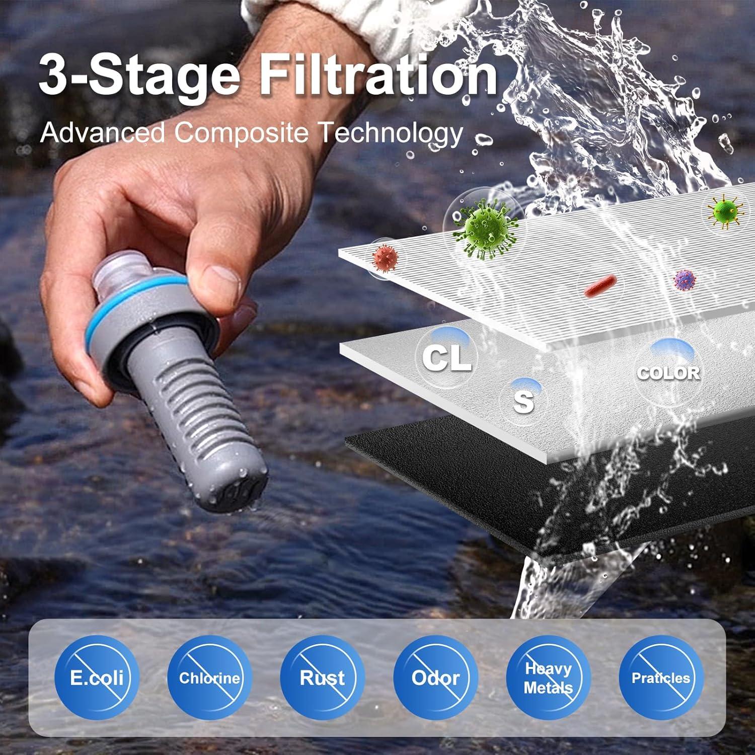 Botella de Agua Filtrada SurviMate 700ml Plegable Ultra Ligera