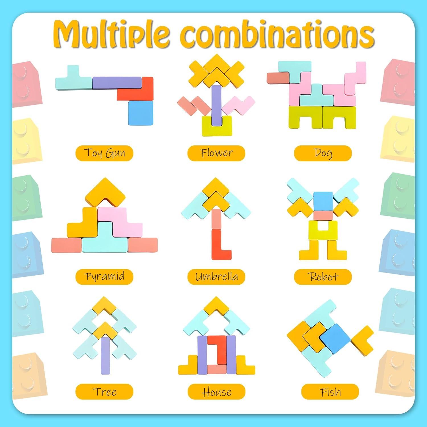 Rompecabezas Apilable de Madera Vexlyrium 40 Bloques 3D