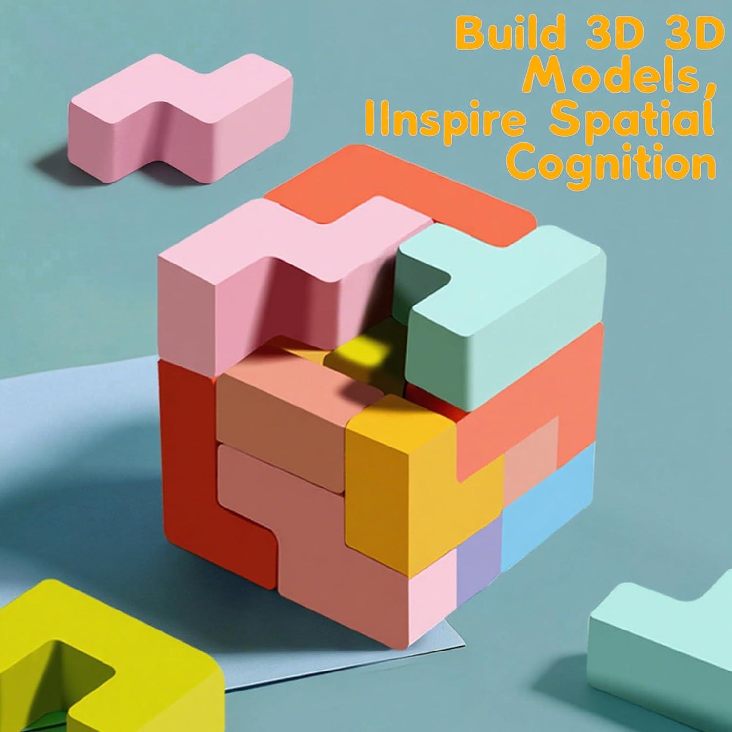 Rompecabezas Apilable de Madera Vexlyrium 40 Bloques 3D