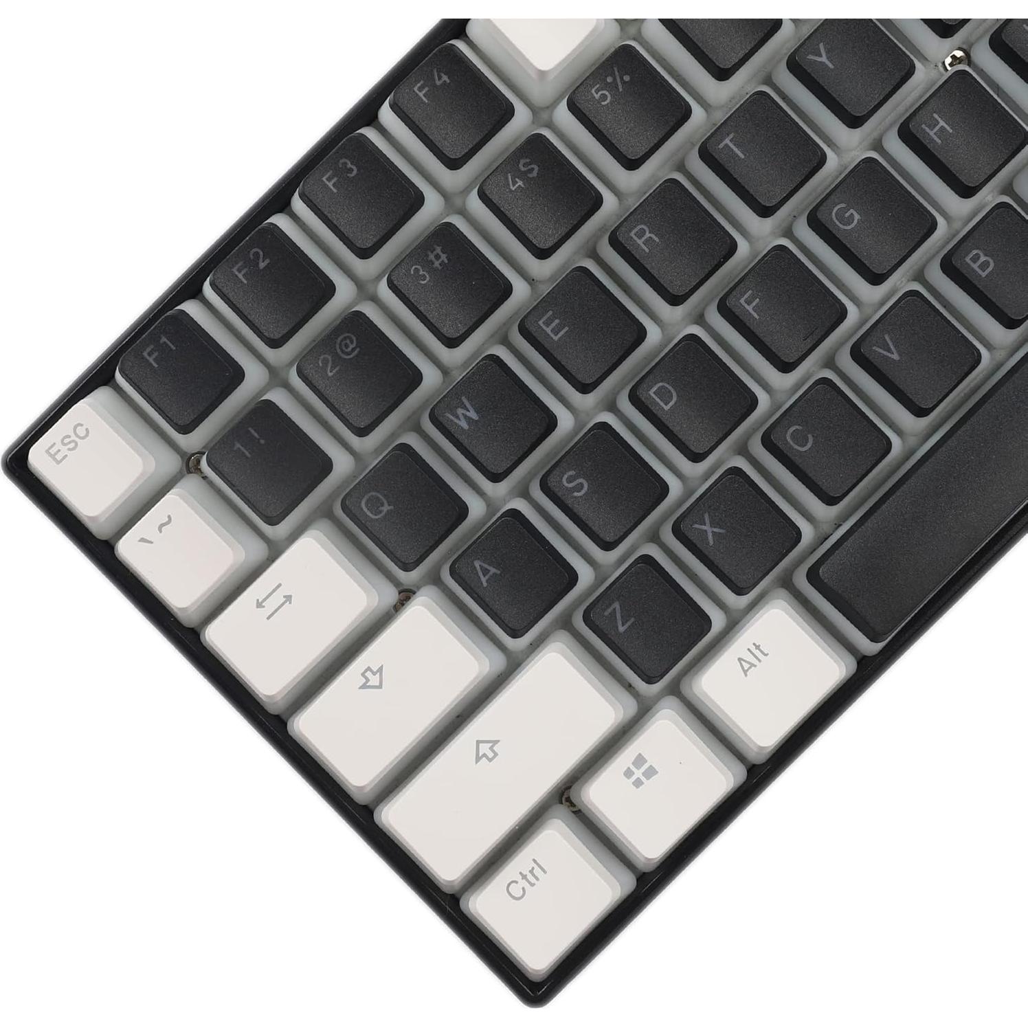 Conjunto de Teclas PBT Doble Tiro YMDK 117 Blanco Negro ANSI ISO