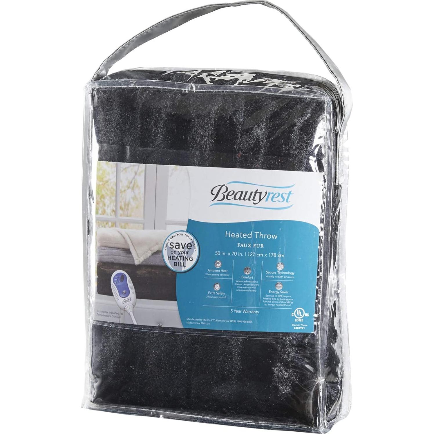 Manta Eléctrica Beautyrest Duke 127x178 cm Negra