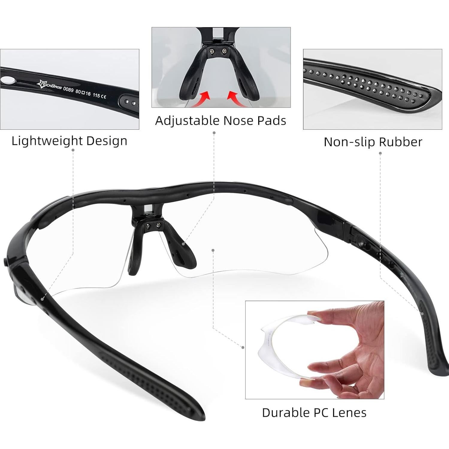 Gafas de sol fotoquímicas ROCKBROS para ciclismo y deportes