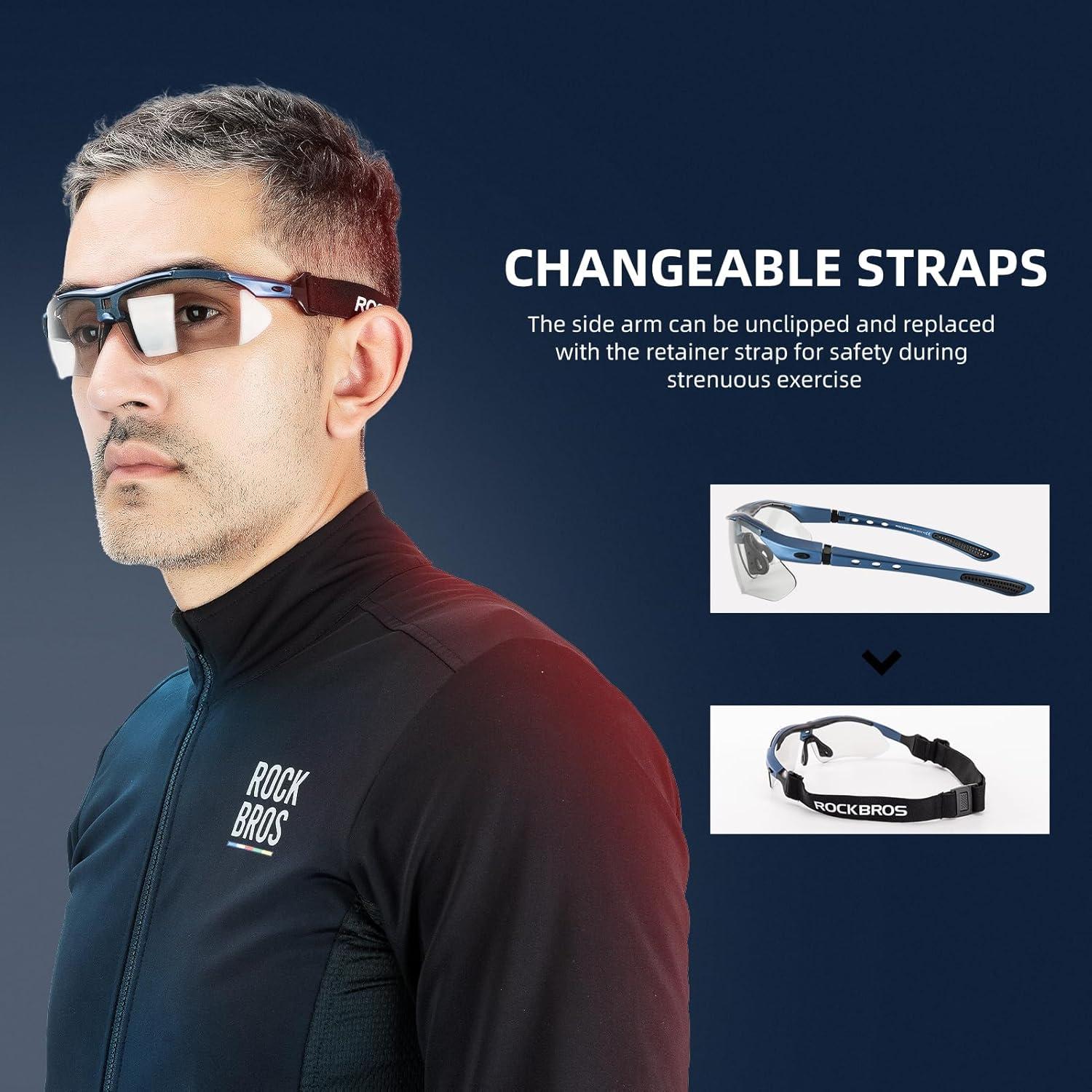 Gafas de sol deportivas ROCKBROS fotochromic UV400 gris azul