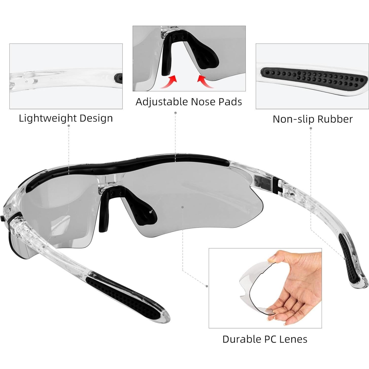 Gafas de sol deportivas ROCKBROS fotochromic UV400 gris