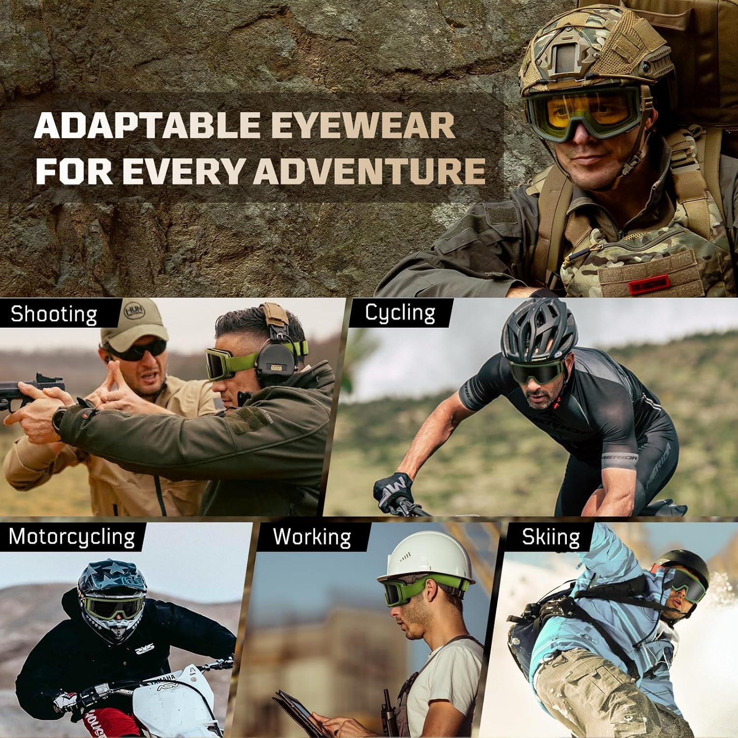 Gafas de Airsoft 1TG Tactical con 3 Lentes Anti Niebla