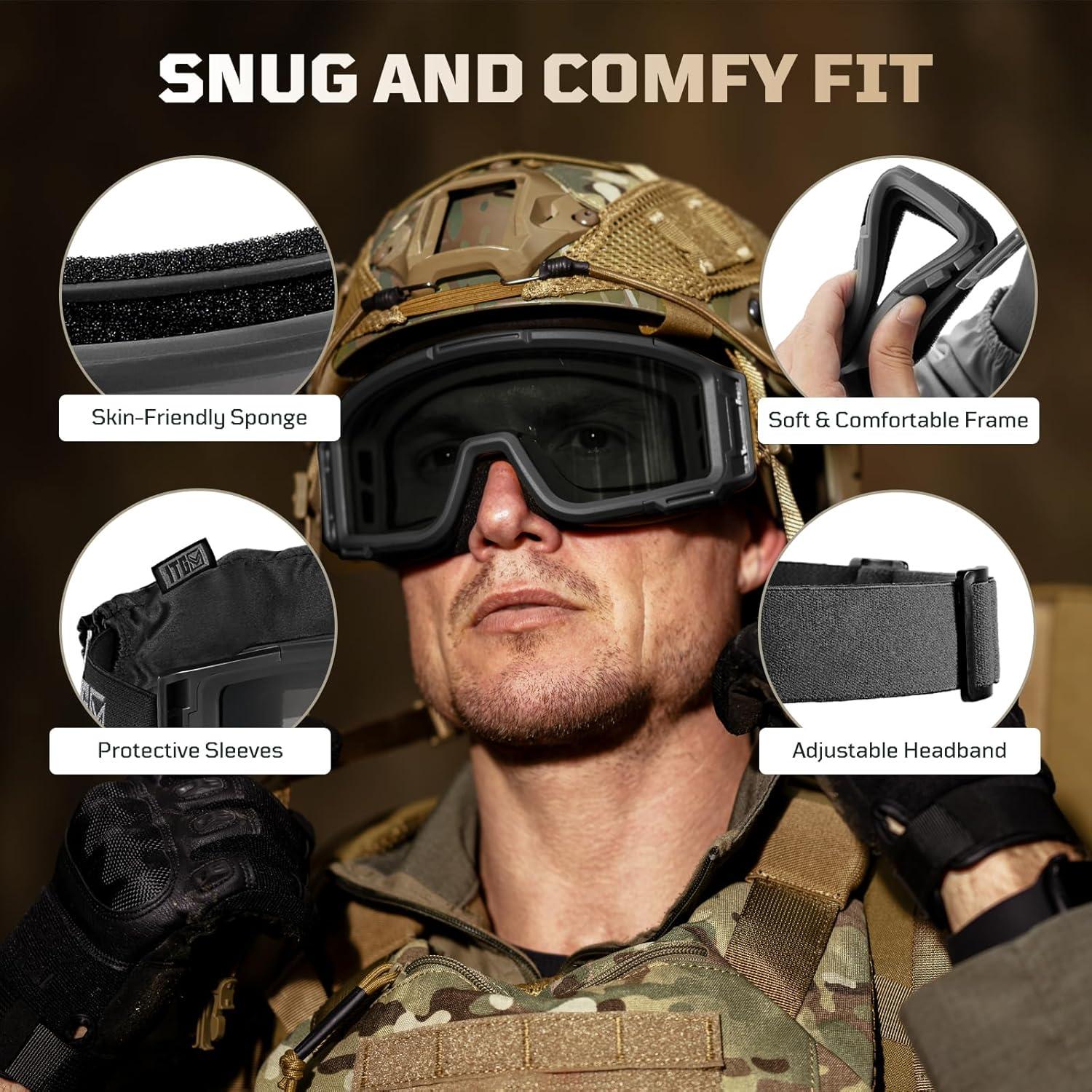 Gafas de Airsoft 1TG Tactical con 3 Lentes Anti Niebla