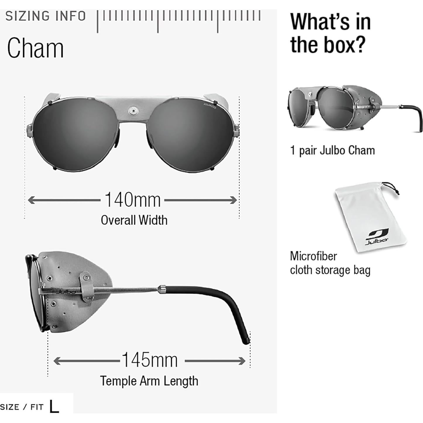 Gafas de sol Julbo Cham unisex con protectores de cuero