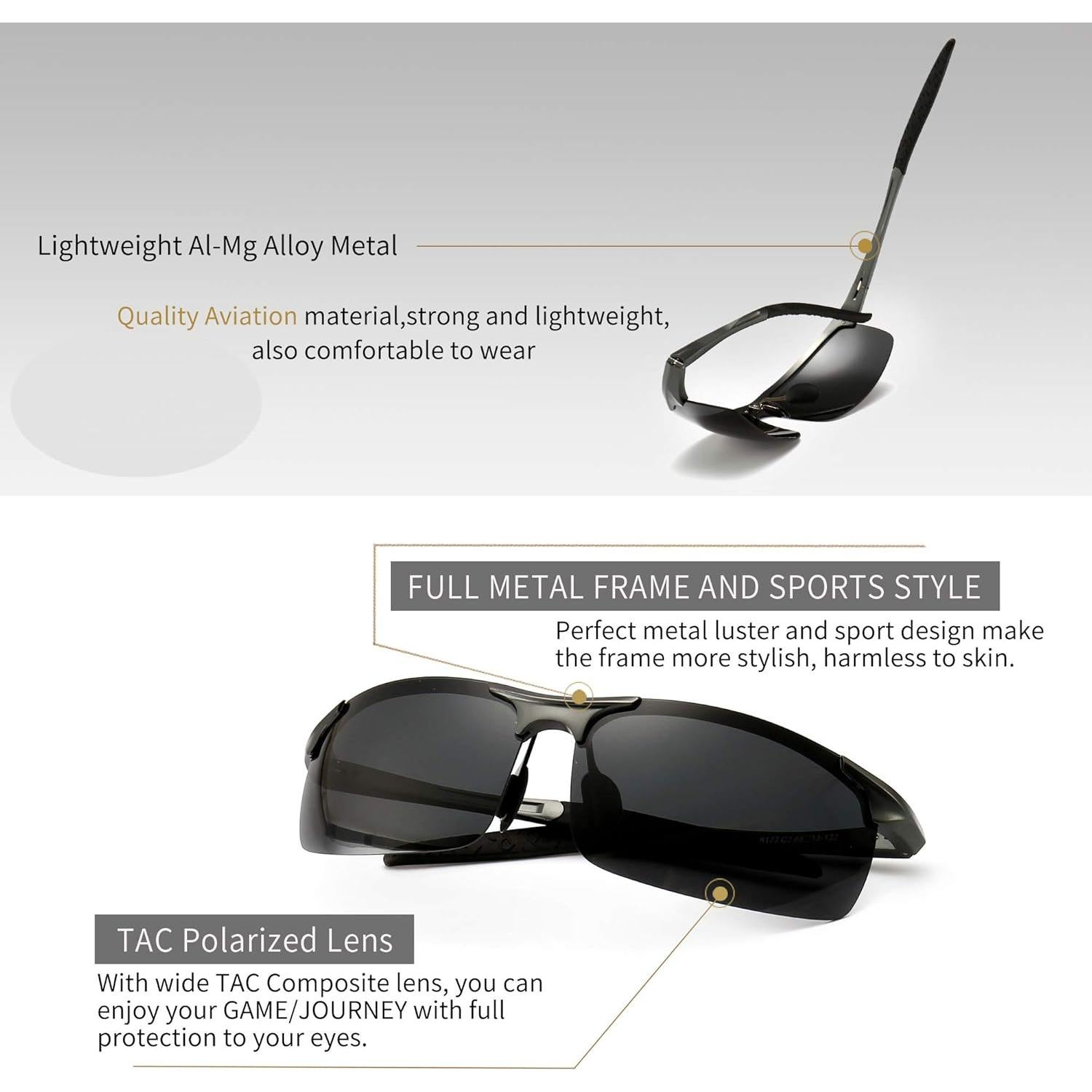 Gafas de sol polarizadas SUNGAIT para hombres UV400