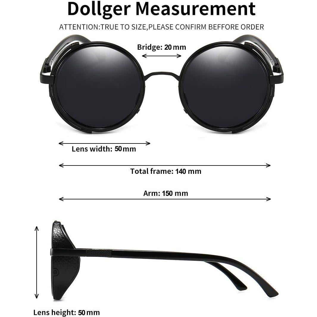 Gafas de Sol Steampunk Dollger Redondas UV400 Metal