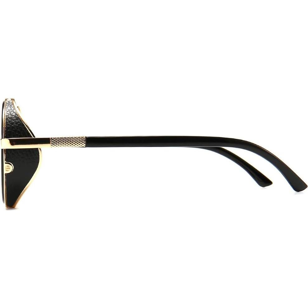 Gafas de Sol Steampunk Dollger Redondas UV400 Metal Dorado