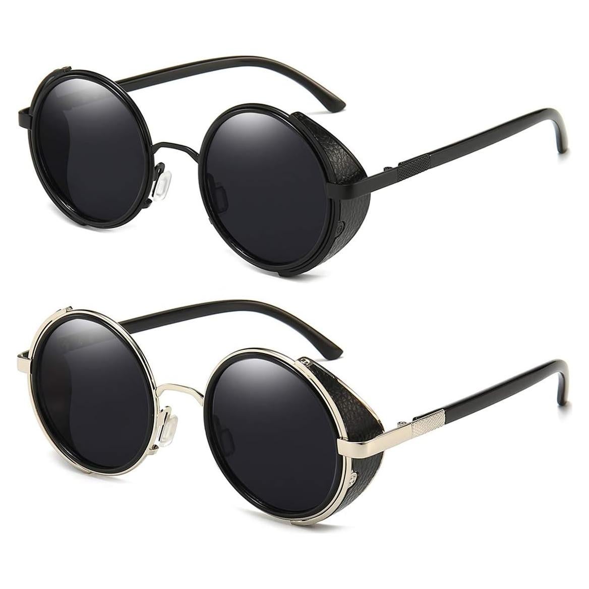 Gafas de sol redondas steampunk Dollger UV400 metal