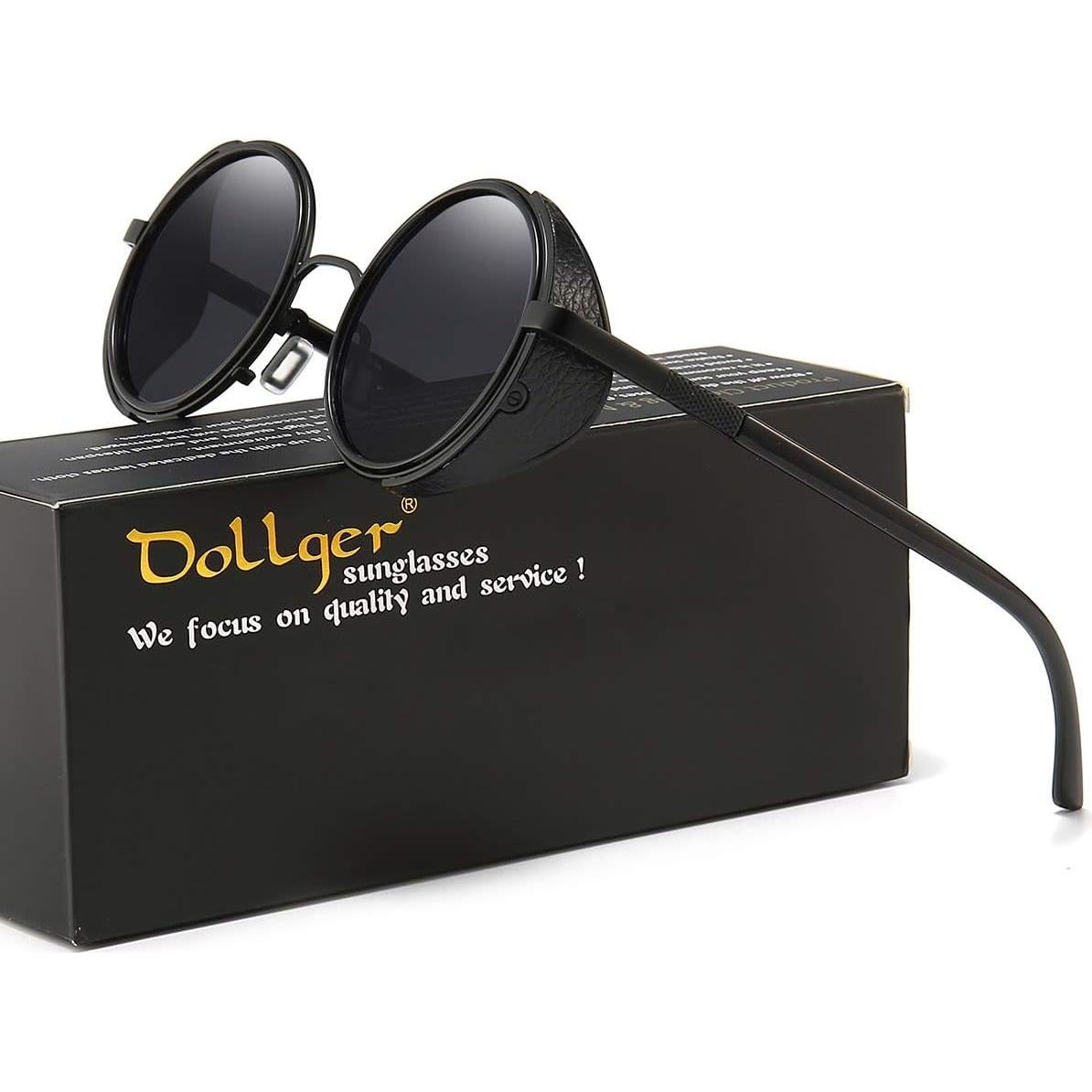 Gafas de sol redondas steampunk Dollger UV400 metal