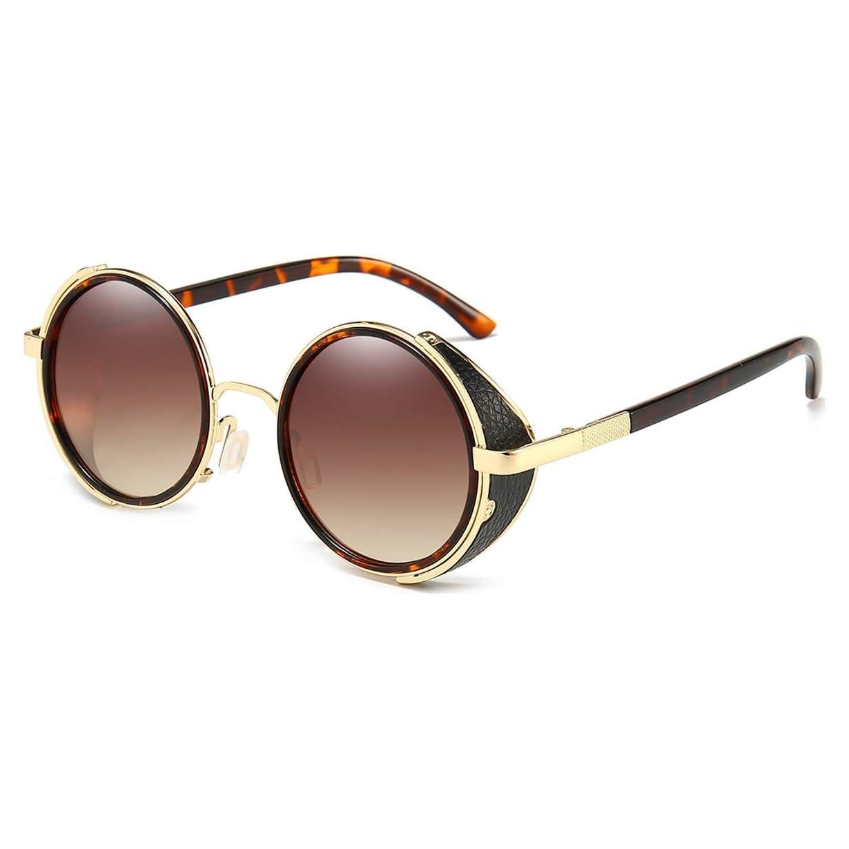 Gafas de sol redondas Dollger steampunk UV400 con estuche