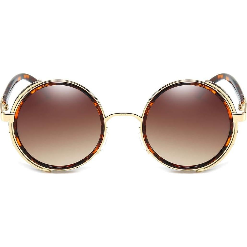 Gafas de sol redondas Dollger steampunk UV400 con estuche