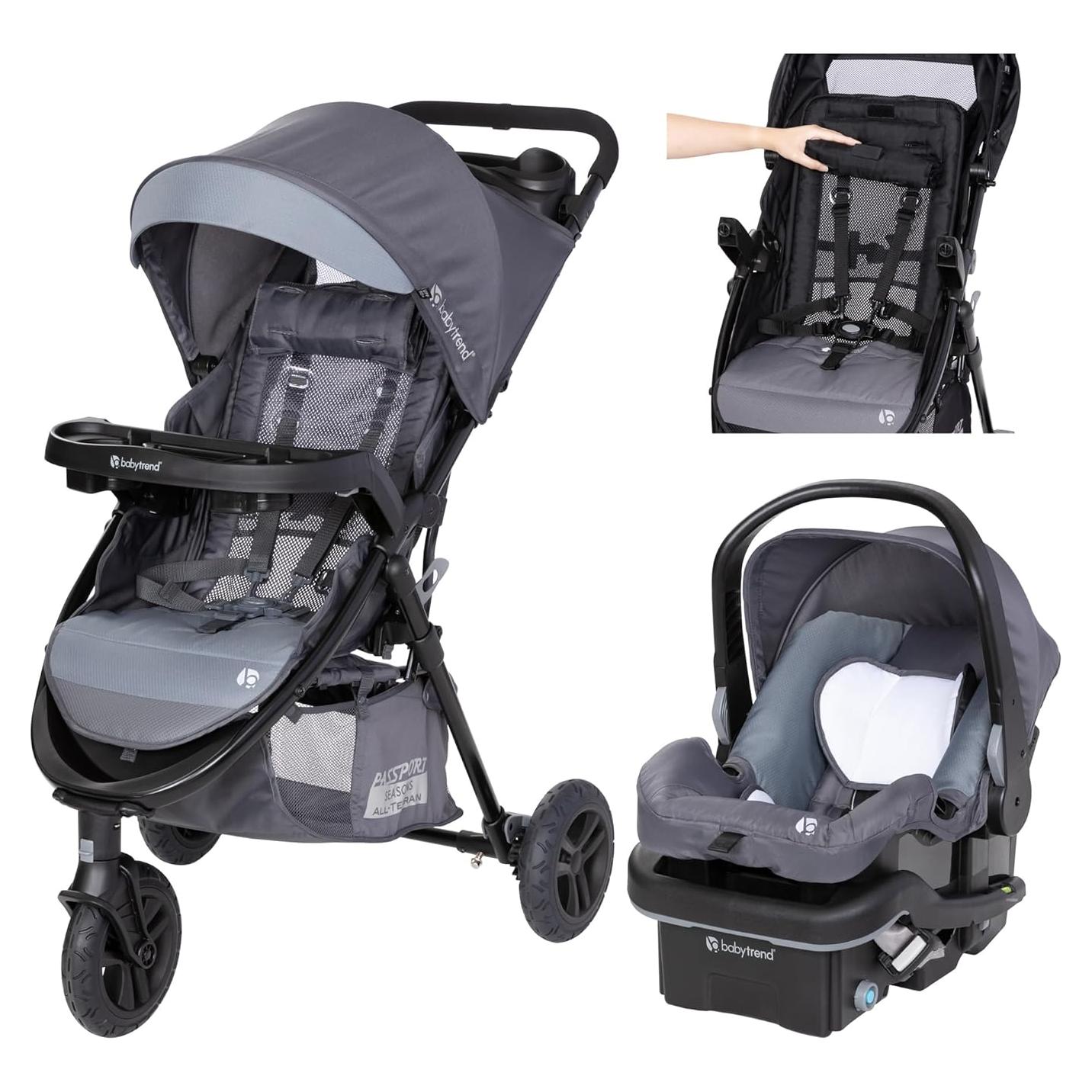 Carrito de Viaje Baby Trend Passport Gris Dash con Asiento